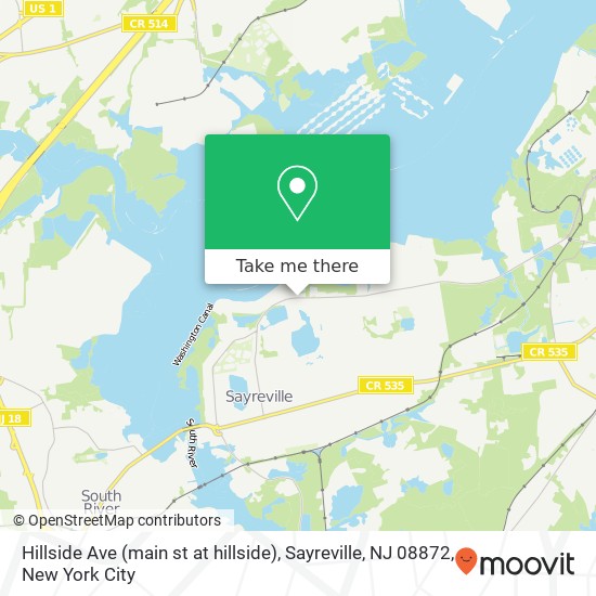 Mapa de Hillside Ave (main st at hillside), Sayreville, NJ 08872