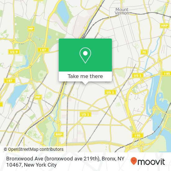 Bronxwood Ave (bronxwood ave 219th), Bronx, NY 10467 map