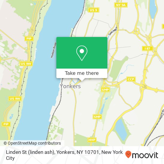 Mapa de Linden St (linden ash), Yonkers, NY 10701