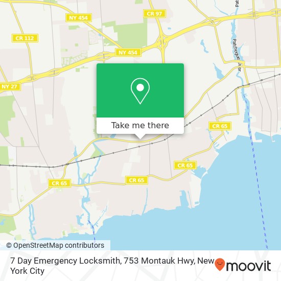 Mapa de 7 Day Emergency Locksmith, 753 Montauk Hwy