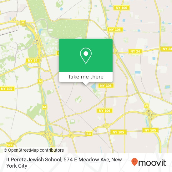 Mapa de II Peretz Jewish School, 574 E Meadow Ave
