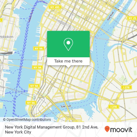 Mapa de New York Digital Management Group, 81 2nd Ave