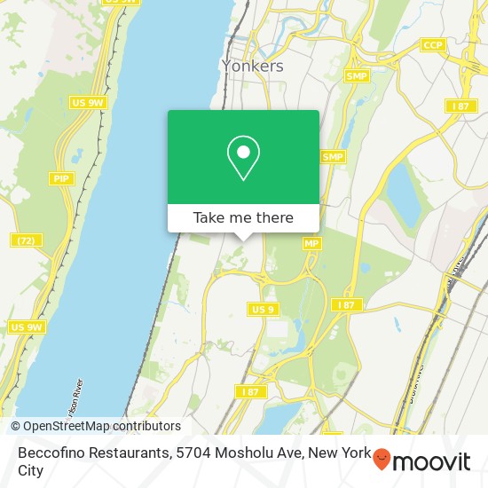 Mapa de Beccofino Restaurants, 5704 Mosholu Ave
