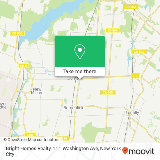 Mapa de Bright Homes Realty, 111 Washington Ave