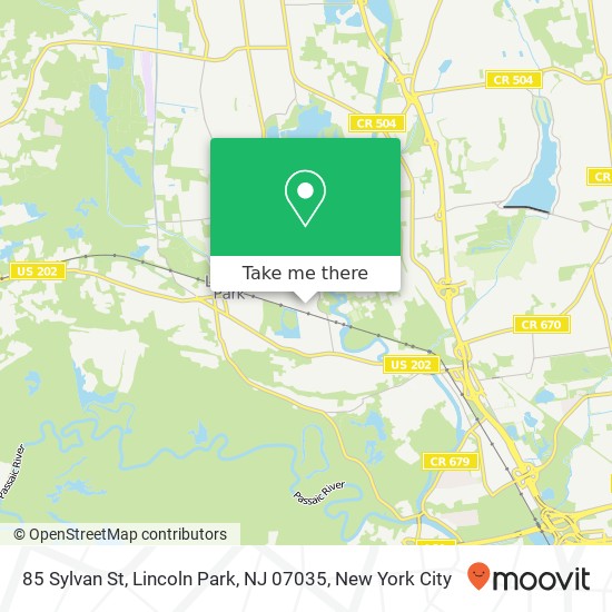 Mapa de 85 Sylvan St, Lincoln Park, NJ 07035