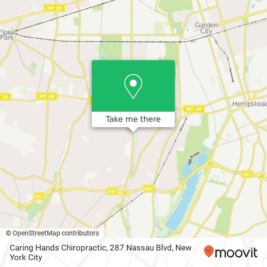 Mapa de Caring Hands Chiropractic, 287 Nassau Blvd