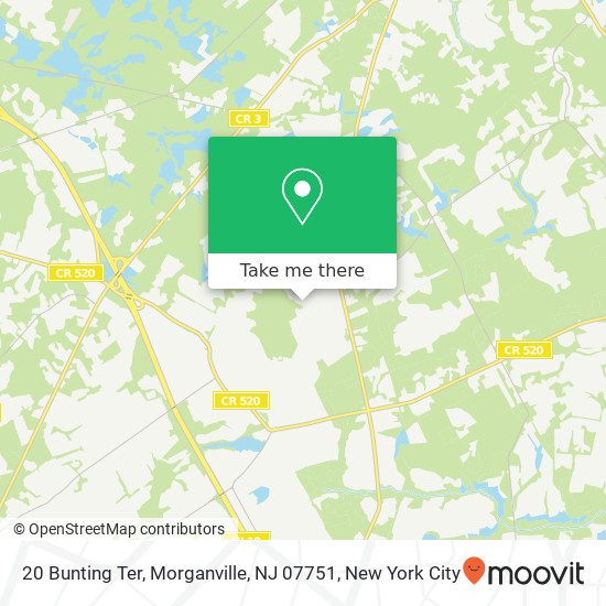Mapa de 20 Bunting Ter, Morganville, NJ 07751