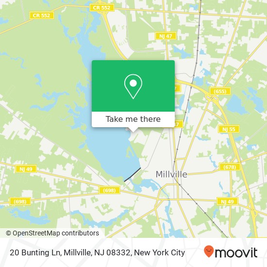 Mapa de 20 Bunting Ln, Millville, NJ 08332