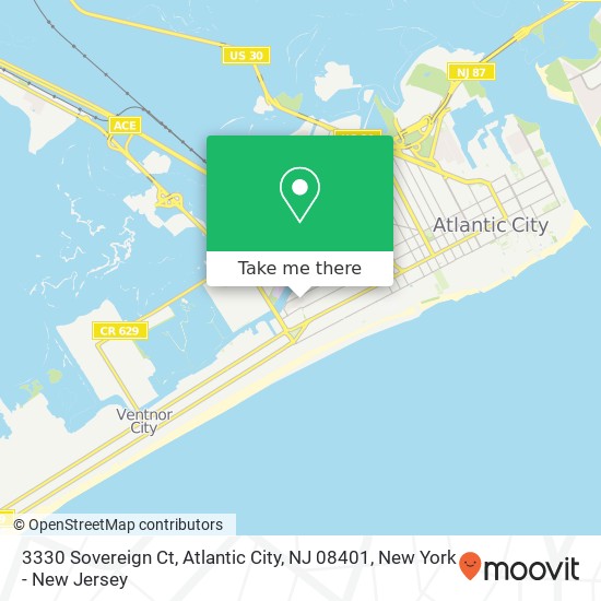 Mapa de 3330 Sovereign Ct, Atlantic City, NJ 08401