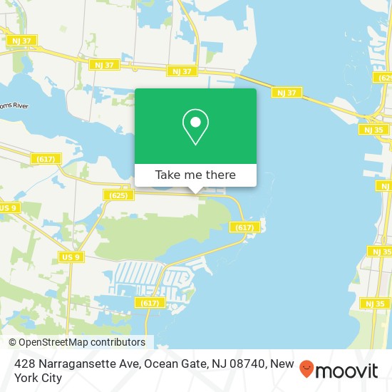 Mapa de 428 Narragansette Ave, Ocean Gate, NJ 08740