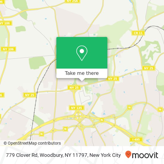 Mapa de 779 Clover Rd, Woodbury, NY 11797