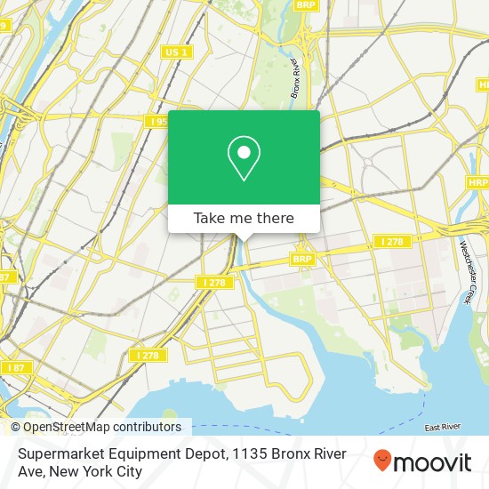 Mapa de Supermarket Equipment Depot, 1135 Bronx River Ave