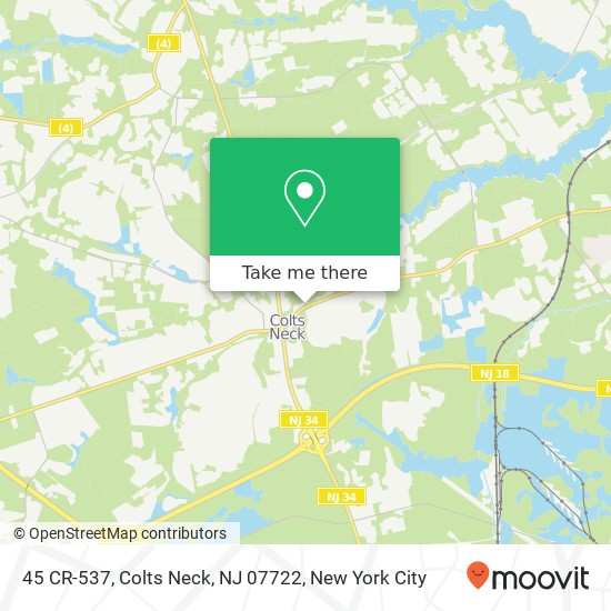Mapa de 45 CR-537, Colts Neck, NJ 07722