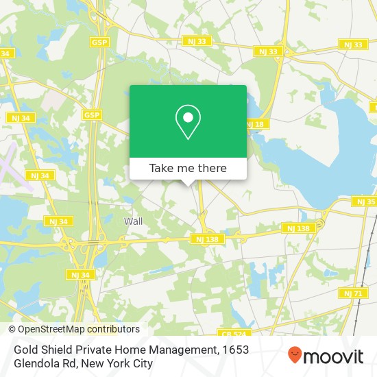 Gold Shield Private Home Management, 1653 Glendola Rd map