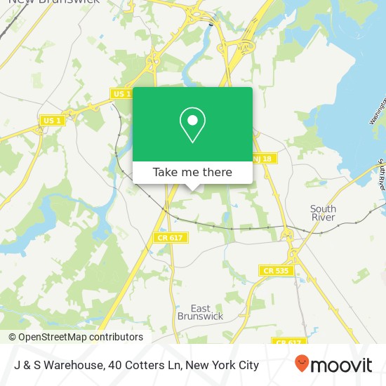 Mapa de J & S Warehouse, 40 Cotters Ln