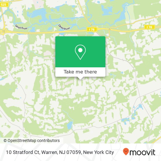 Mapa de 10 Stratford Ct, Warren, NJ 07059