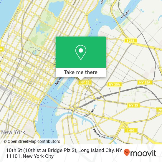 Mapa de 10th St (10th st at Bridge Plz S), Long Island City, NY 11101