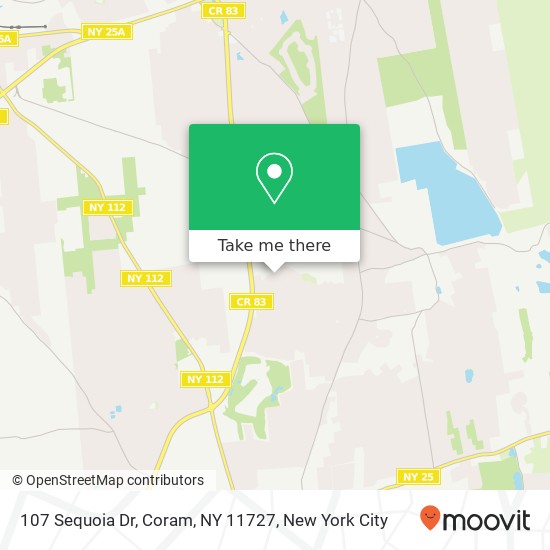 107 Sequoia Dr, Coram, NY 11727 map