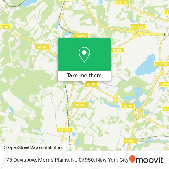 Mapa de 75 Davis Ave, Morris Plains, NJ 07950