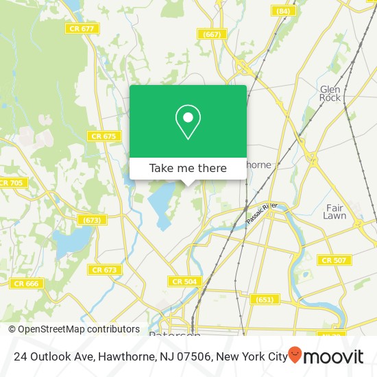 Mapa de 24 Outlook Ave, Hawthorne, NJ 07506
