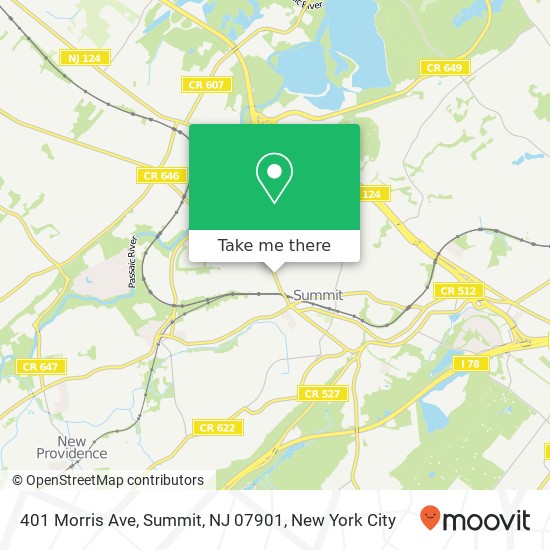 Mapa de 401 Morris Ave, Summit, NJ 07901