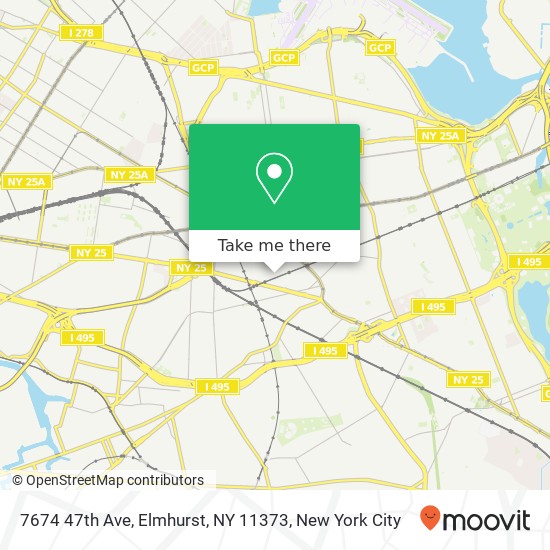 Mapa de 7674 47th Ave, Elmhurst, NY 11373