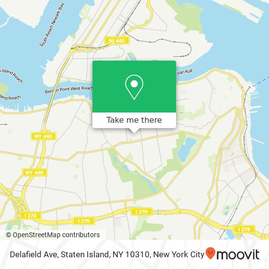 Mapa de Delafield Ave, Staten Island, NY 10310