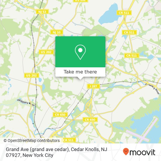 Mapa de Grand Ave (grand ave cedar), Cedar Knolls, NJ 07927