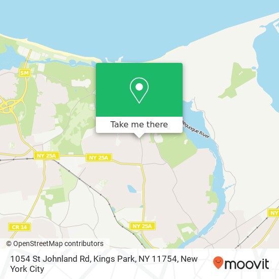 Mapa de 1054 St Johnland Rd, Kings Park, NY 11754