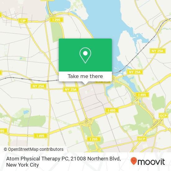 Atom Physical Therapy PC, 21008 Northern Blvd map