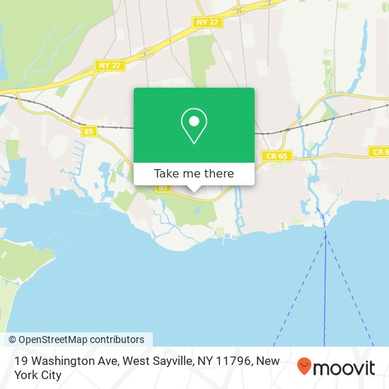 Mapa de 19 Washington Ave, West Sayville, NY 11796