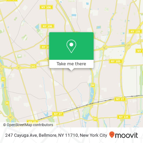 Mapa de 247 Cayuga Ave, Bellmore, NY 11710