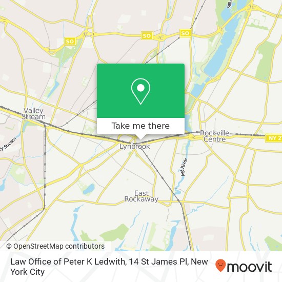 Mapa de Law Office of Peter K Ledwith, 14 St James Pl