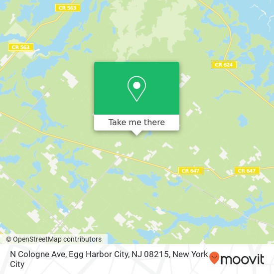 Mapa de N Cologne Ave, Egg Harbor City, NJ 08215
