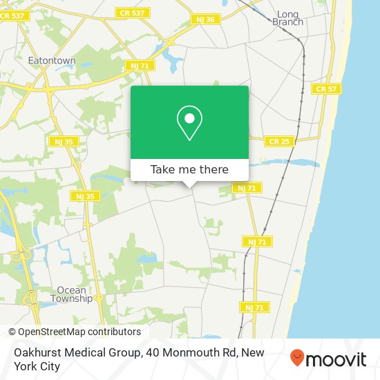 Oakhurst Medical Group, 40 Monmouth Rd map