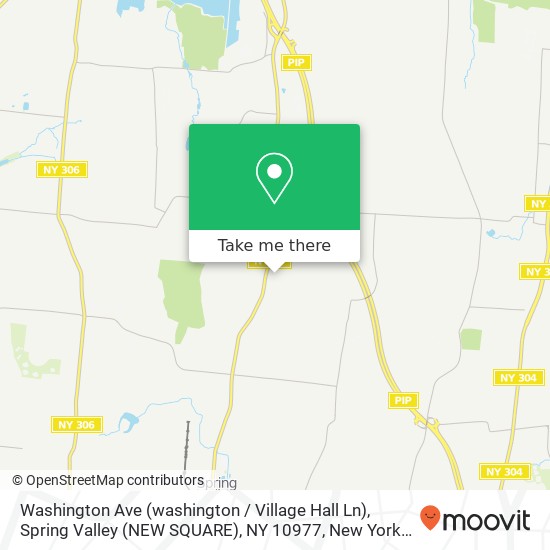 Mapa de Washington Ave (washington / Village Hall Ln), Spring Valley (NEW SQUARE), NY 10977