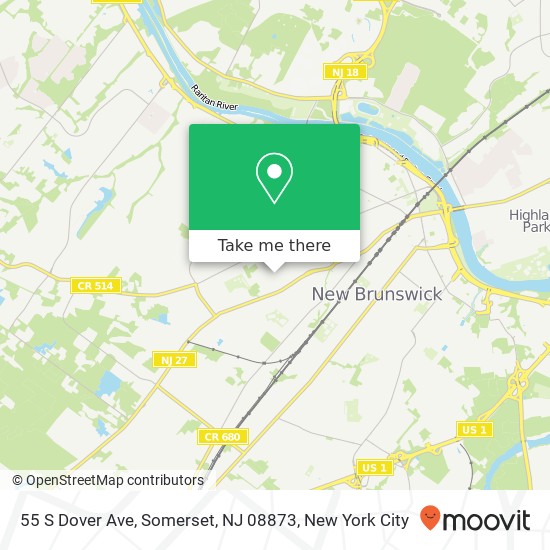 Mapa de 55 S Dover Ave, Somerset, NJ 08873