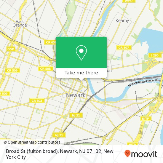 Mapa de Broad St (fulton broad), Newark, NJ 07102