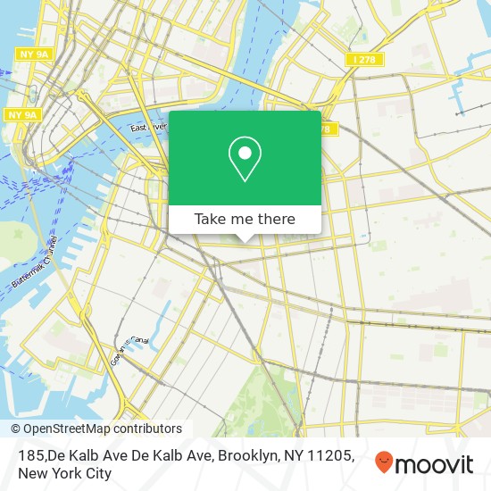 Mapa de 185,De Kalb Ave De Kalb Ave, Brooklyn, NY 11205