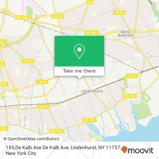 Mapa de 185,De Kalb Ave De Kalb Ave, Lindenhurst, NY 11757