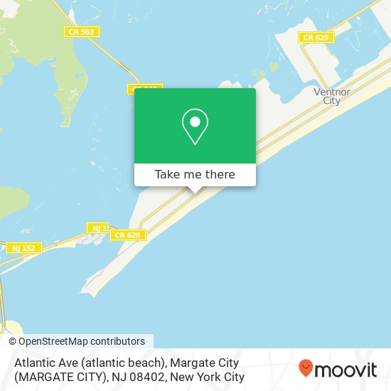 Mapa de Atlantic Ave (atlantic beach), Margate City (MARGATE CITY), NJ 08402