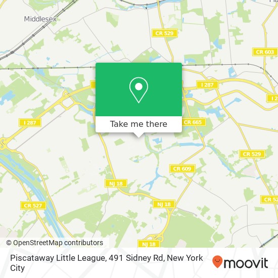 Piscataway Little League, 491 Sidney Rd map