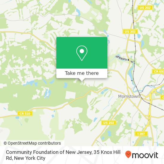 Community Foundation of New Jersey, 35 Knox Hill Rd map