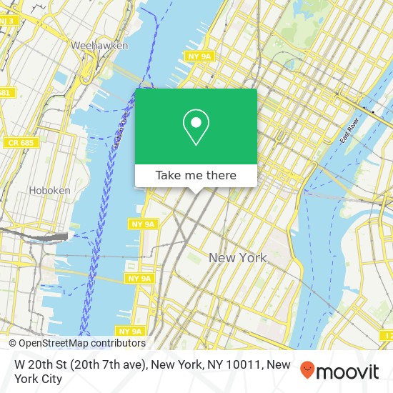 Mapa de W 20th St (20th 7th ave), New York, NY 10011