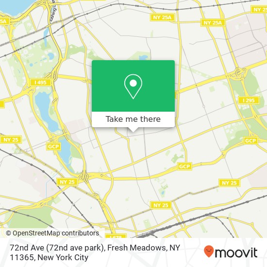 Mapa de 72nd Ave (72nd ave park), Fresh Meadows, NY 11365