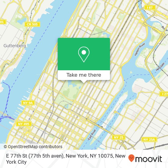 E 77th St (77th 5th aven), New York, NY 10075 map