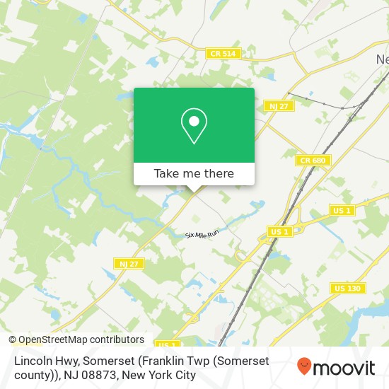 Mapa de Lincoln Hwy, Somerset (Franklin Twp (Somerset county)), NJ 08873
