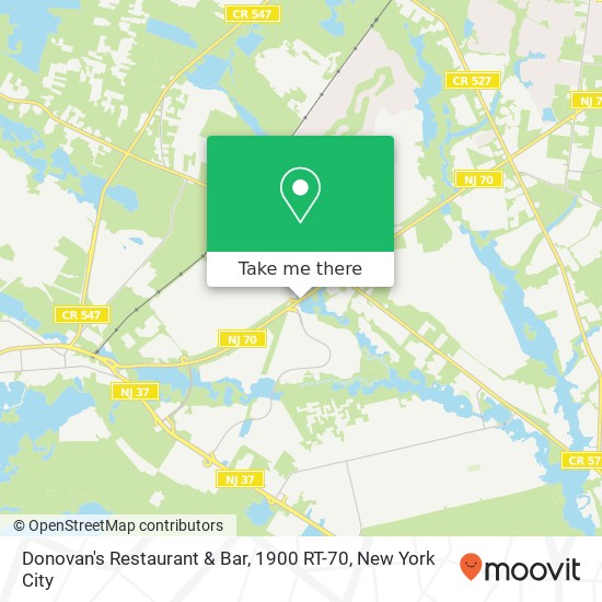 Mapa de Donovan's Restaurant & Bar, 1900 RT-70