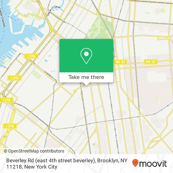 Beverley Rd (east 4th street beverley), Brooklyn, NY 11218 map