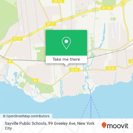 Mapa de Sayville Public Schools, 99 Greeley Ave